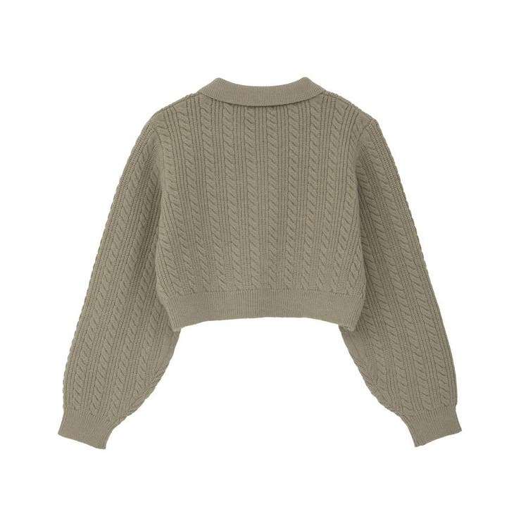 襟付きケーブルニットジャケット | earth music&ecology  | 詳細画像22 