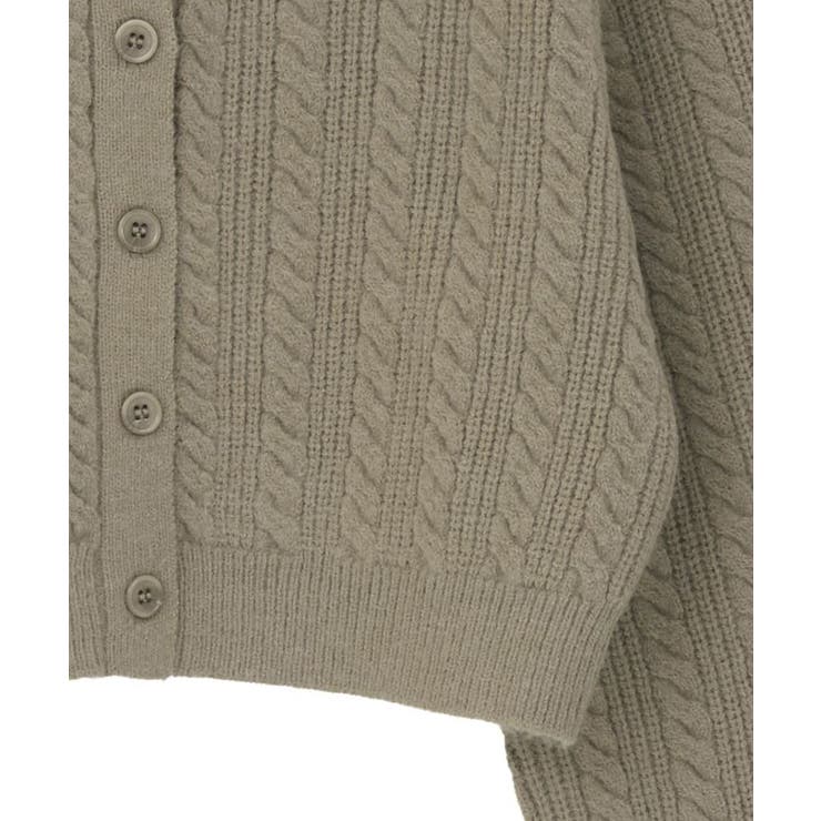 襟付きケーブルニットジャケット | earth music&ecology  | 詳細画像25 