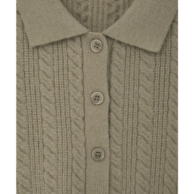 襟付きケーブルニットジャケット | earth music&ecology  | 詳細画像26 
