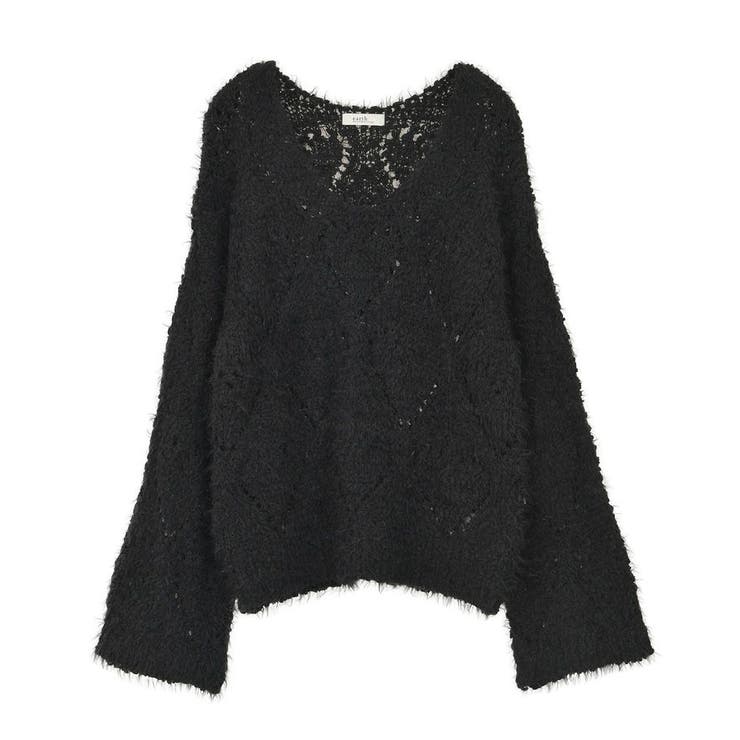 シャギーミックス透かしハート柄ニット | earth music&ecology  | 詳細画像30 