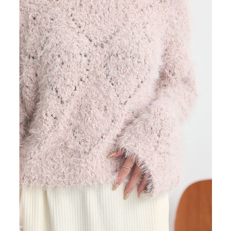 シャギーミックス透かしハート柄ニット | earth music&ecology  | 詳細画像21 