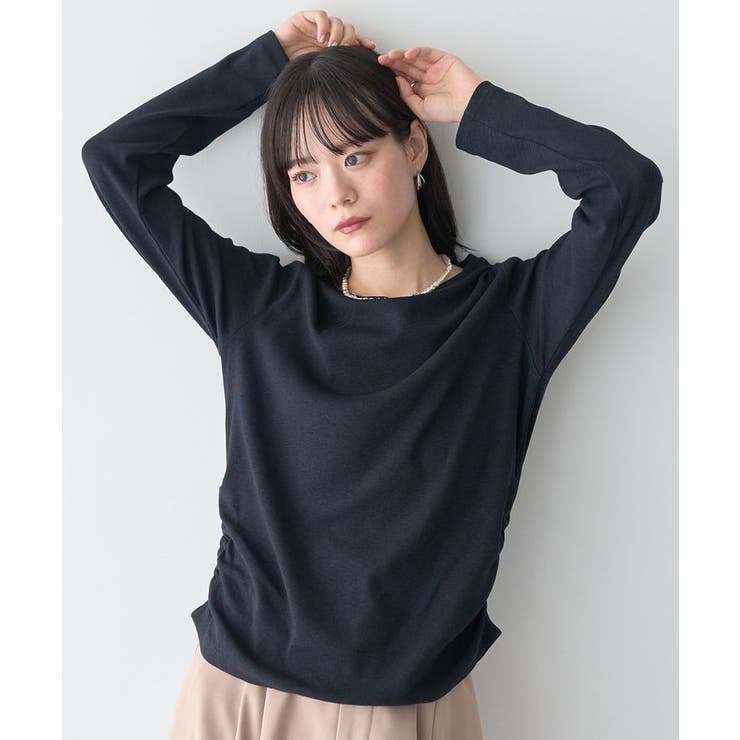 ブラック | サイドギャザープルオーバー | earth music&ecology 