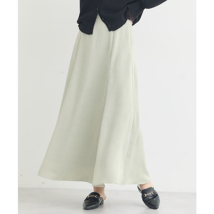 ミント | サテンフレアスカート | earth music&ecology 