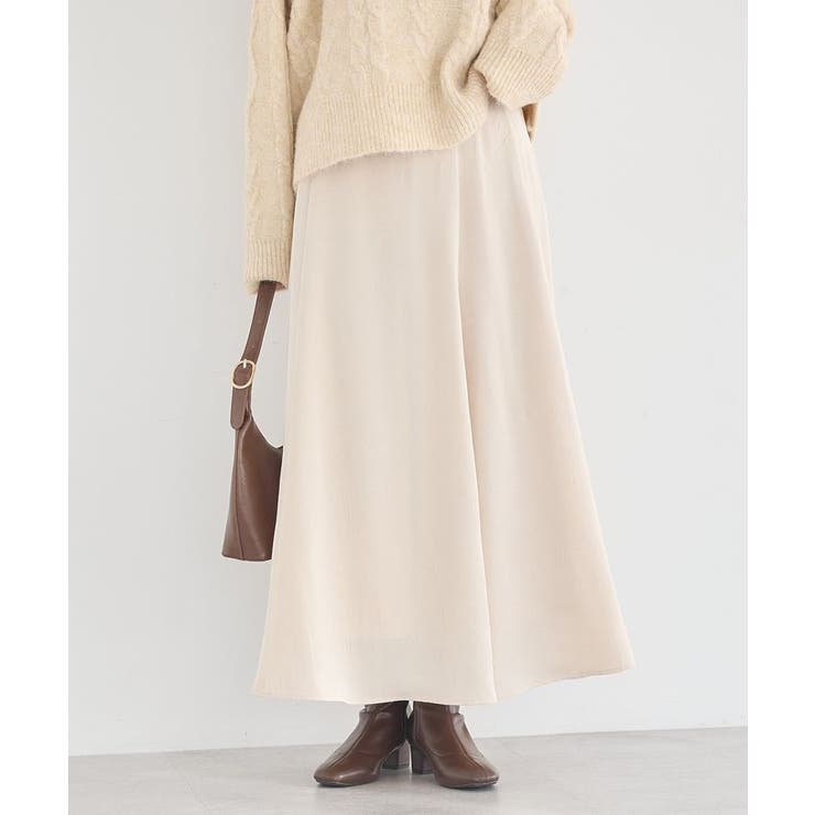 エクリュ | サテンフレアスカート | earth music&ecology 