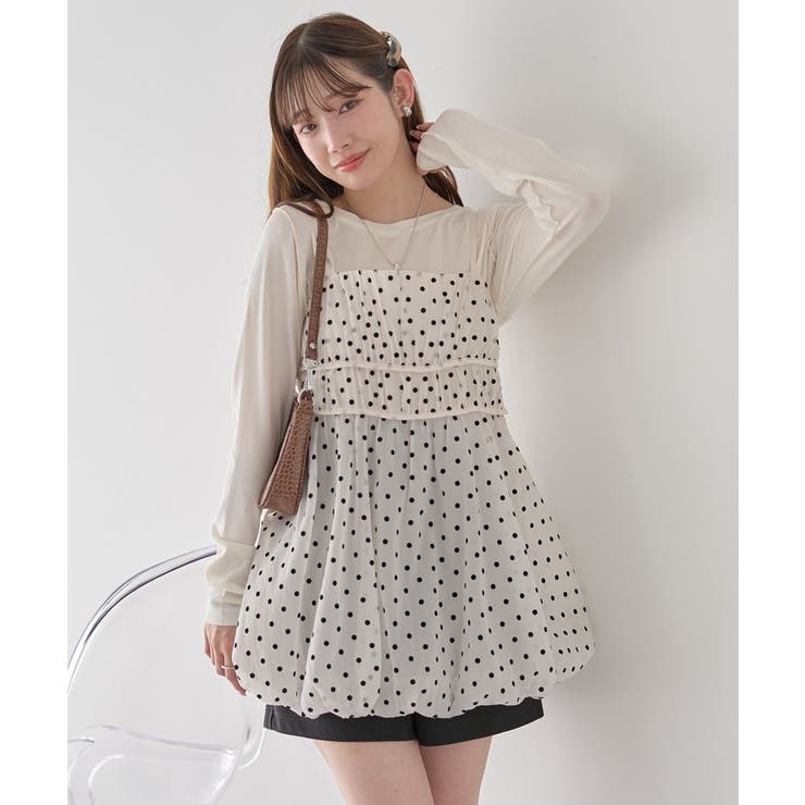 ドットバルーンキャミチュニック | earth music&ecology  | 詳細画像17 