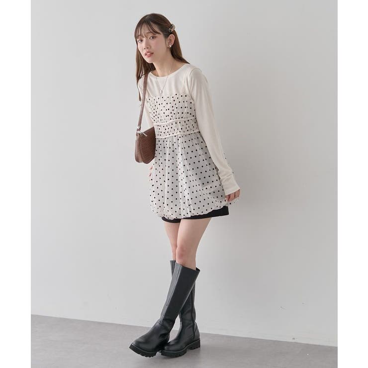 ドットバルーンキャミチュニック | earth music&ecology  | 詳細画像18 