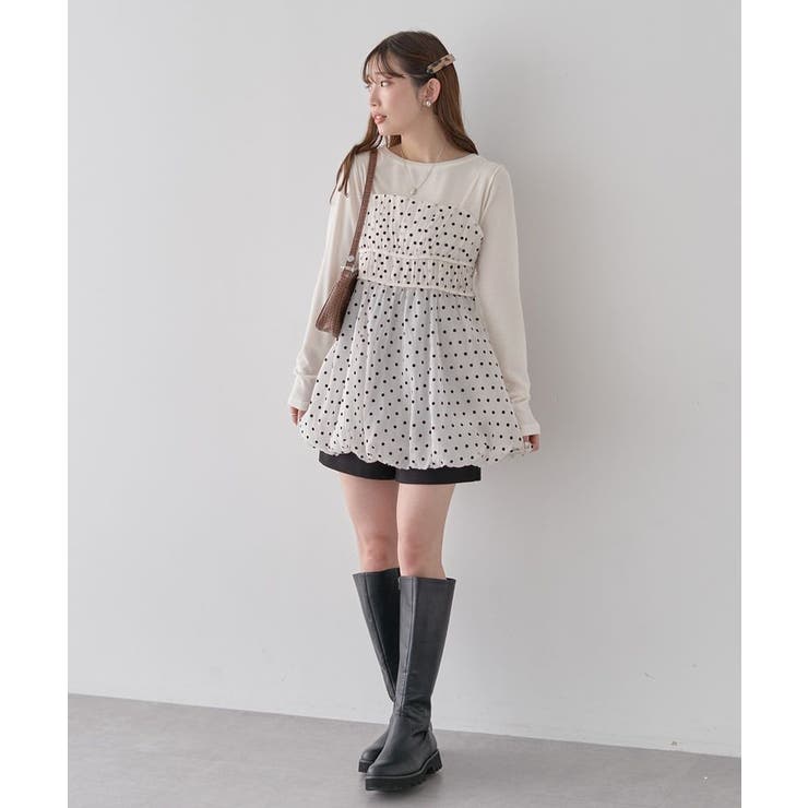 ドットバルーンキャミチュニック | earth music&ecology  | 詳細画像19 