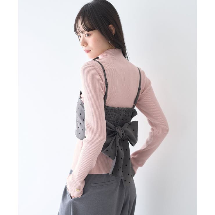 グレー | 2WAYドットリボンビスチェ | earth music&ecology 