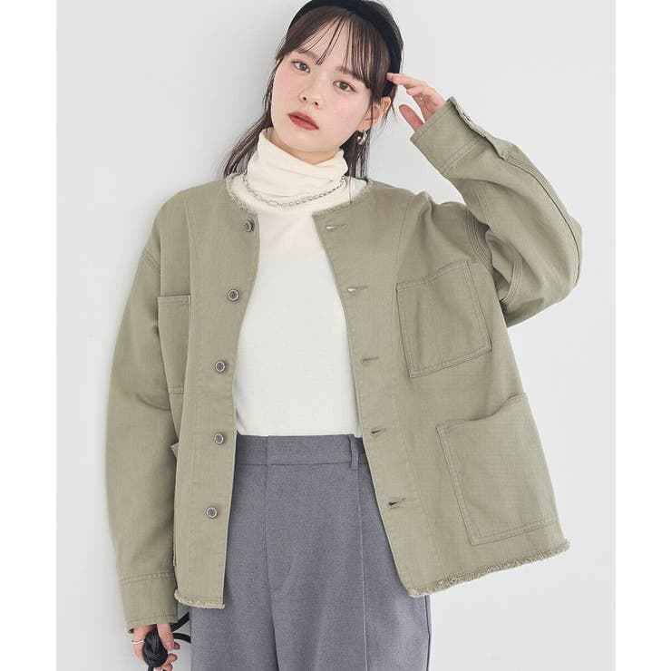 ノーカラーカバーオール | earth music&ecology  | 詳細画像2 