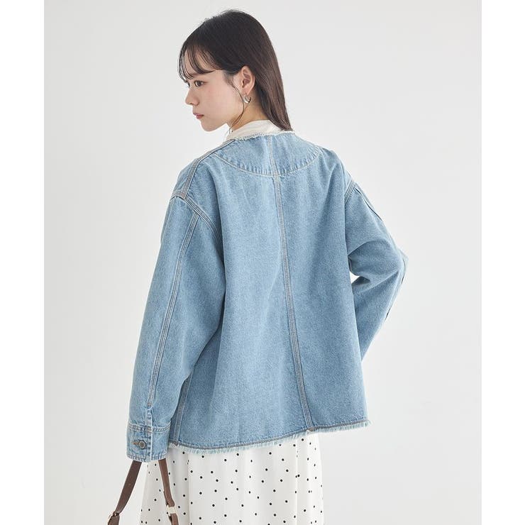 デニムノーカラーカバーオール | earth music&ecology  | 詳細画像15 