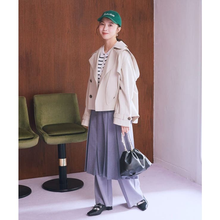 2WAYフードショートフレアトレンチ | earth music&ecology  | 詳細画像11 