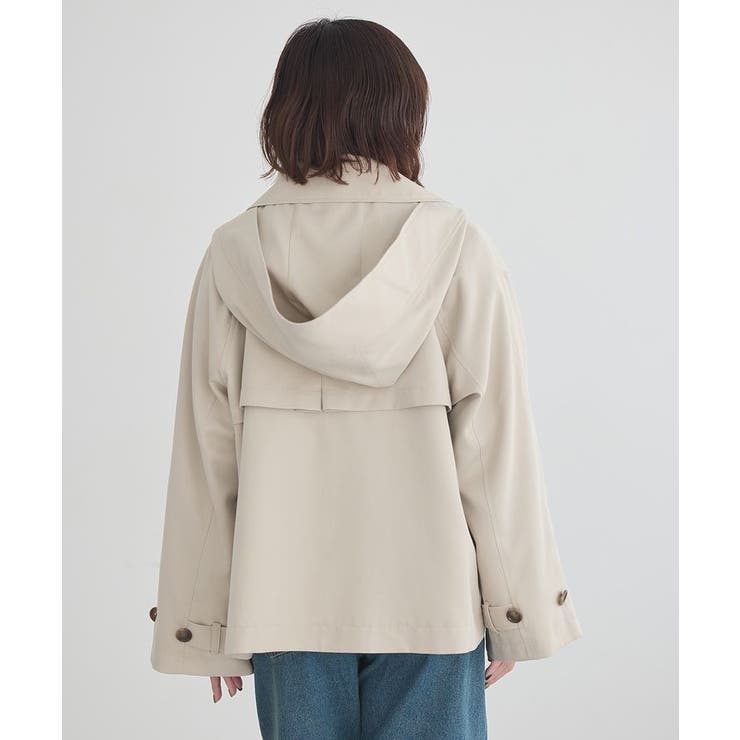 2WAYフードショートフレアトレンチ | earth music&ecology  | 詳細画像15 