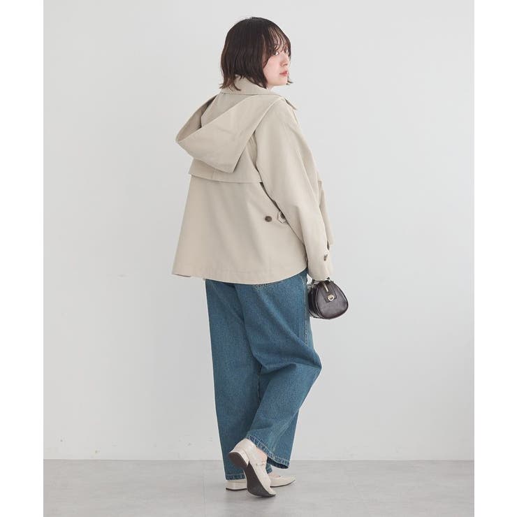 2WAYフードショートフレアトレンチ | earth music&ecology  | 詳細画像18 