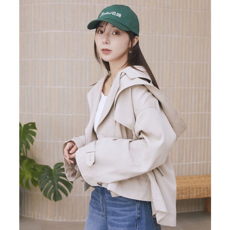 2WAYフードショートフレアトレンチ | earth music&ecology  | 詳細画像2 