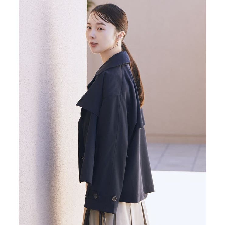 2WAYフードショートフレアトレンチ | earth music&ecology  | 詳細画像23 