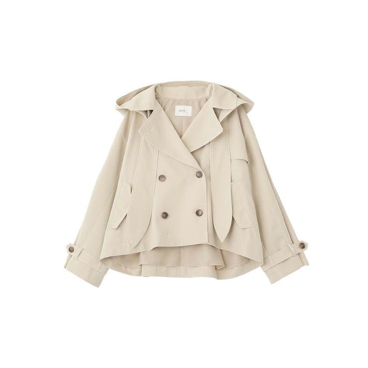 2WAYフードショートフレアトレンチ | earth music&ecology  | 詳細画像29 