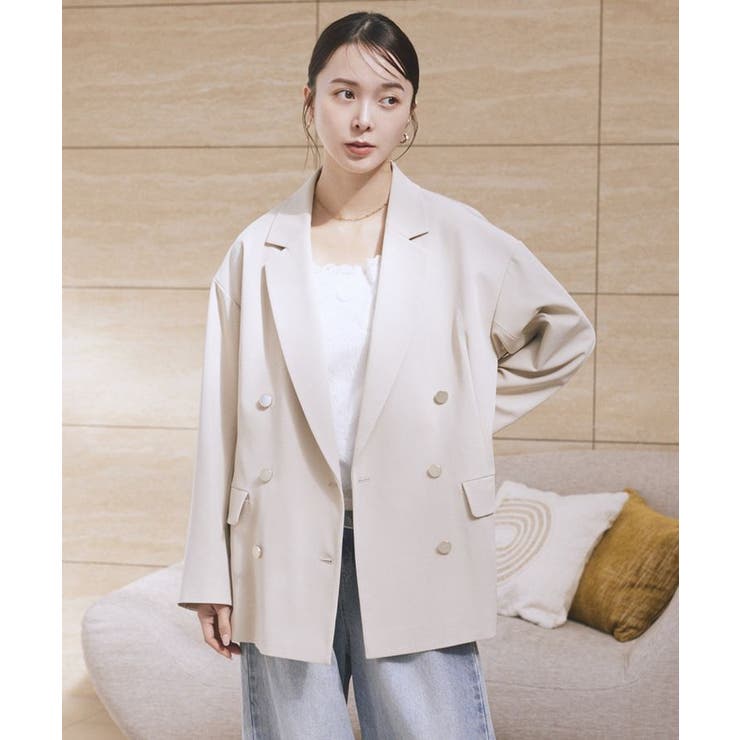 ライトベージュ | ダブルジャケット | earth music&ecology 