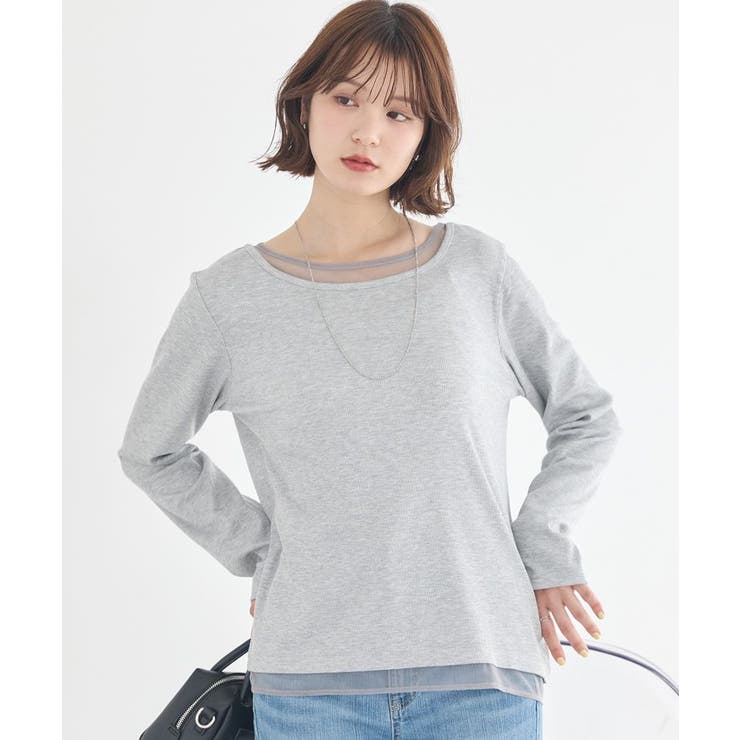 ライトグレー | レイヤード風テレコプルオーバー | earth music&ecology 