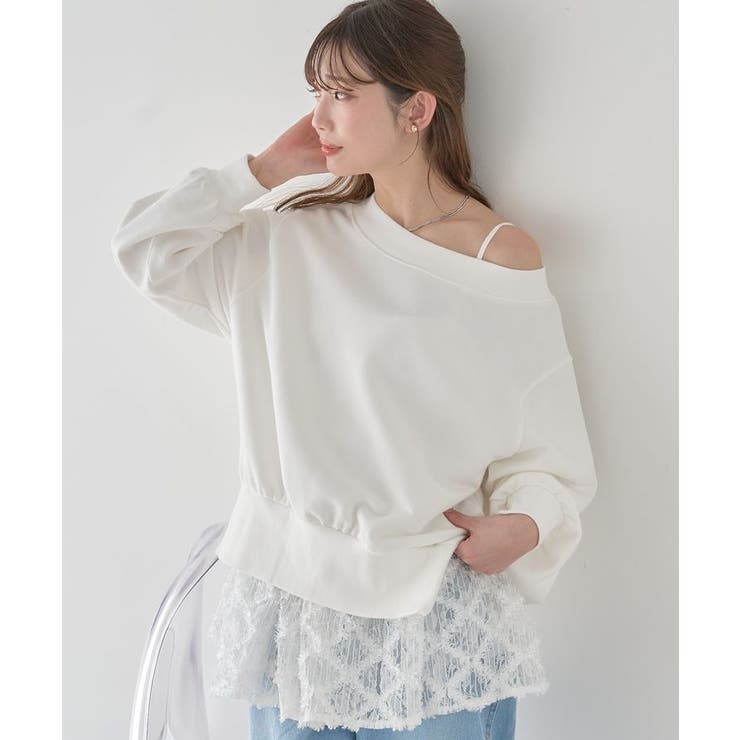 アイボリー | 裾スリット裏毛プルオーバー | earth music&ecology 