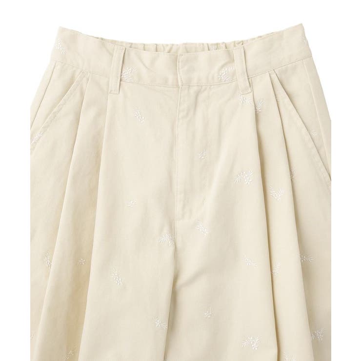 フラワー刺繍ツイルカーブパンツ | earth music&ecology  | 詳細画像15 