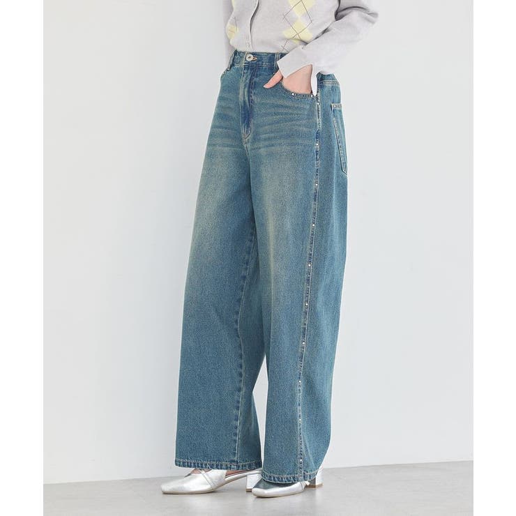 スタッズデニムパンツ | earth music&ecology  | 詳細画像1 