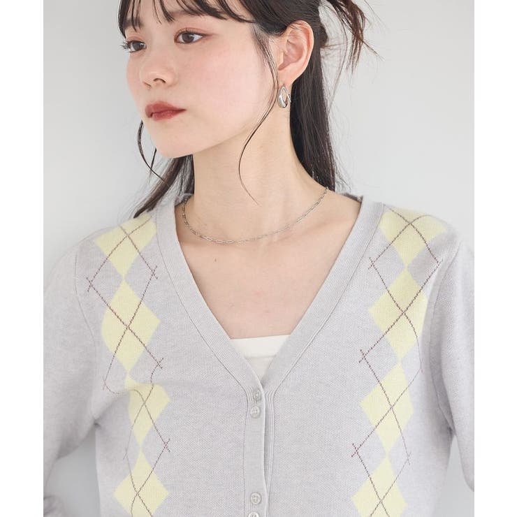 アーガイルニットカーディガン | earth music&ecology  | 詳細画像15 