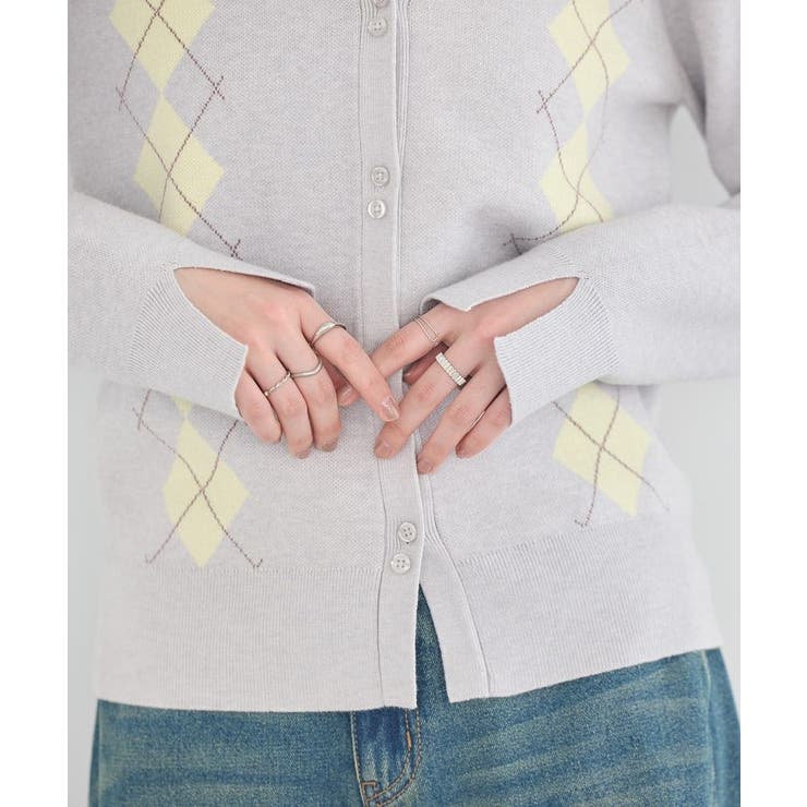 アーガイルニットカーディガン | earth music&ecology  | 詳細画像17 