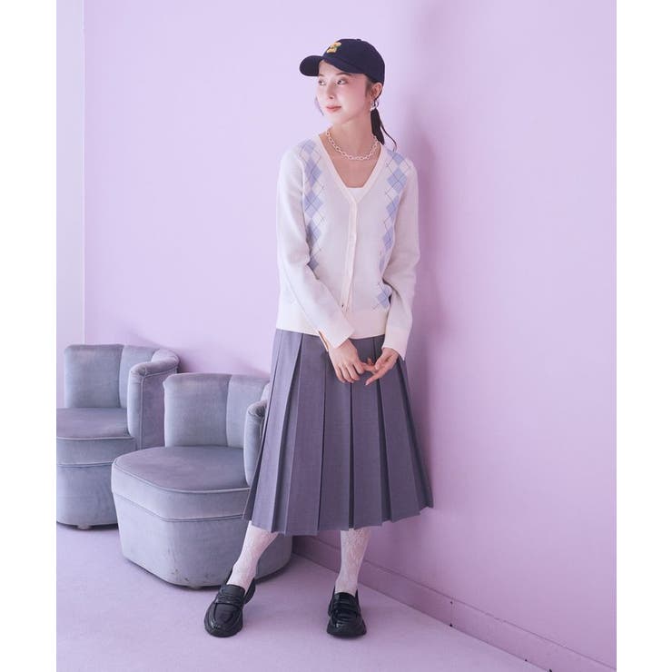 アーガイルニットカーディガン | earth music&ecology  | 詳細画像3 