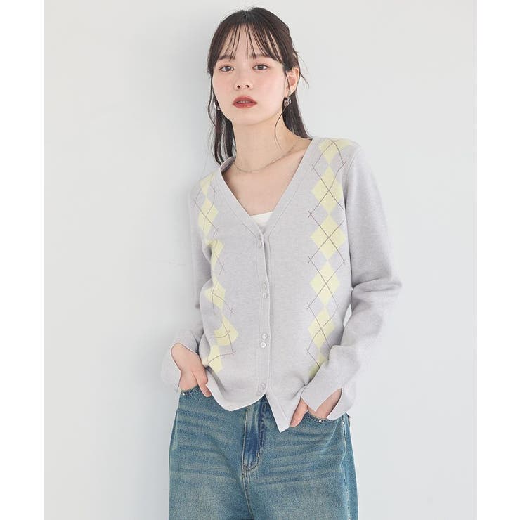 アーガイルニットカーディガン | earth music&ecology  | 詳細画像8 