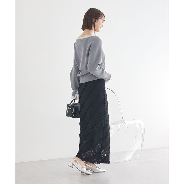 総レースナロースカート | earth music&ecology  | 詳細画像16 