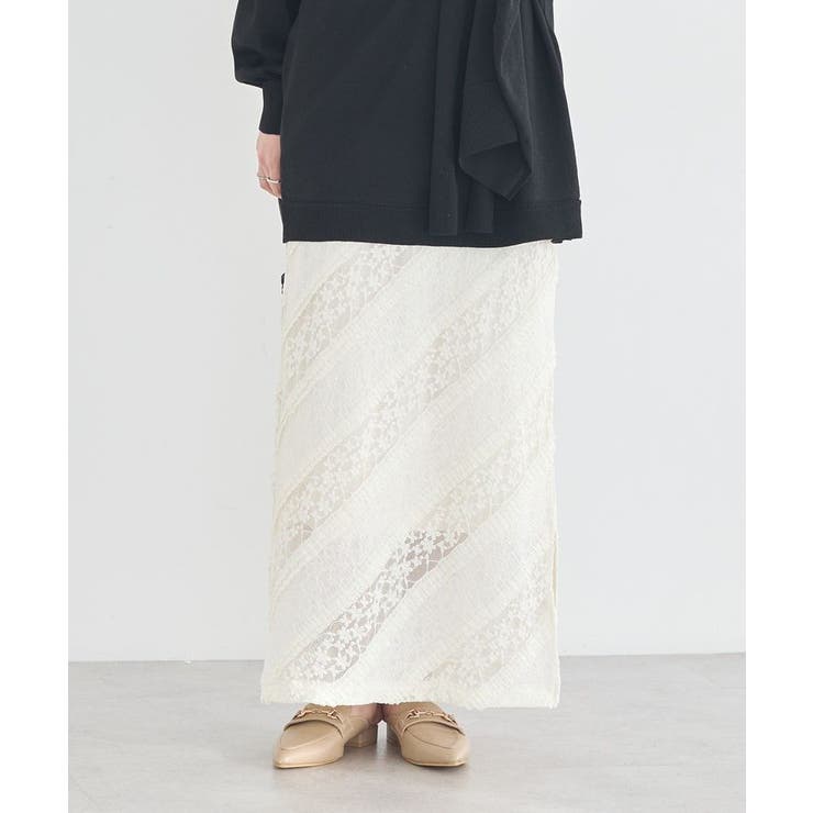 総レースナロースカート | earth music&ecology  | 詳細画像3 