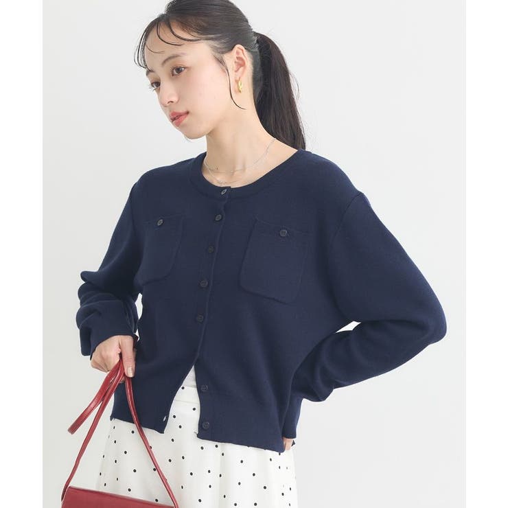 ネイビー | ダブルポケットカーディガン | earth music&ecology 