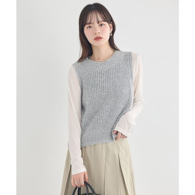 クルーネックニットベスト | earth music&ecology  | 詳細画像2 