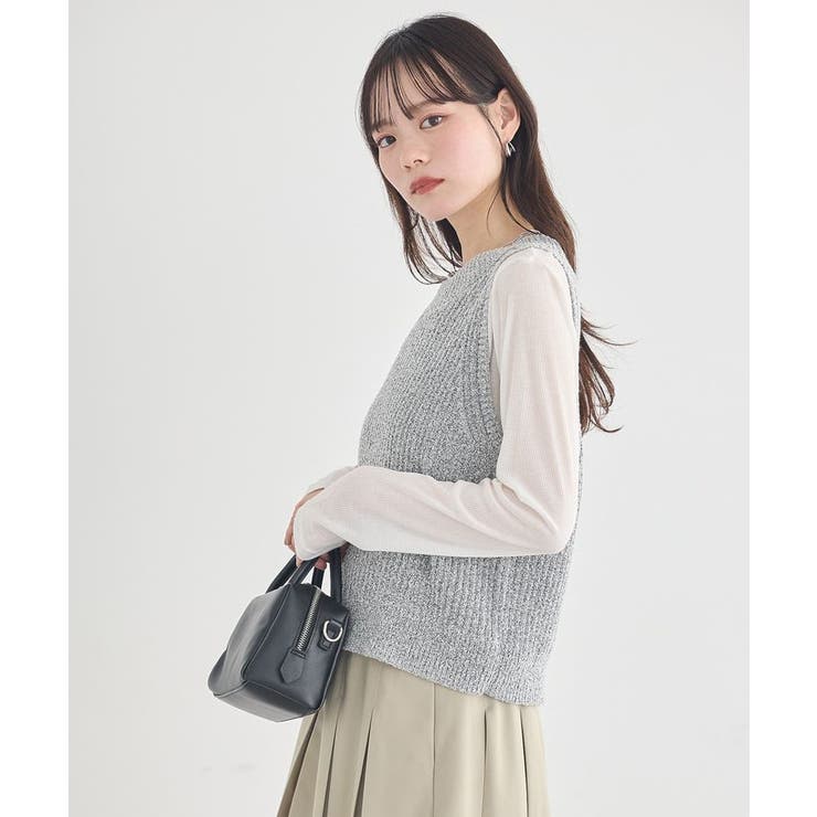 クルーネックニットベスト | earth music&ecology  | 詳細画像3 