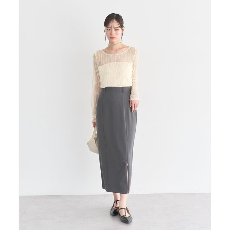 レースドッキングボートネックプルオーバー | earth music&ecology  | 詳細画像5 