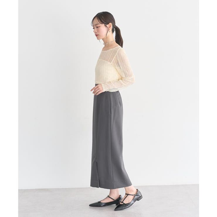 レースドッキングボートネックプルオーバー | earth music&ecology  | 詳細画像6 