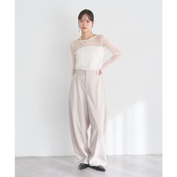 レースドッキングボートネックプルオーバー | earth music&ecology  | 詳細画像9 