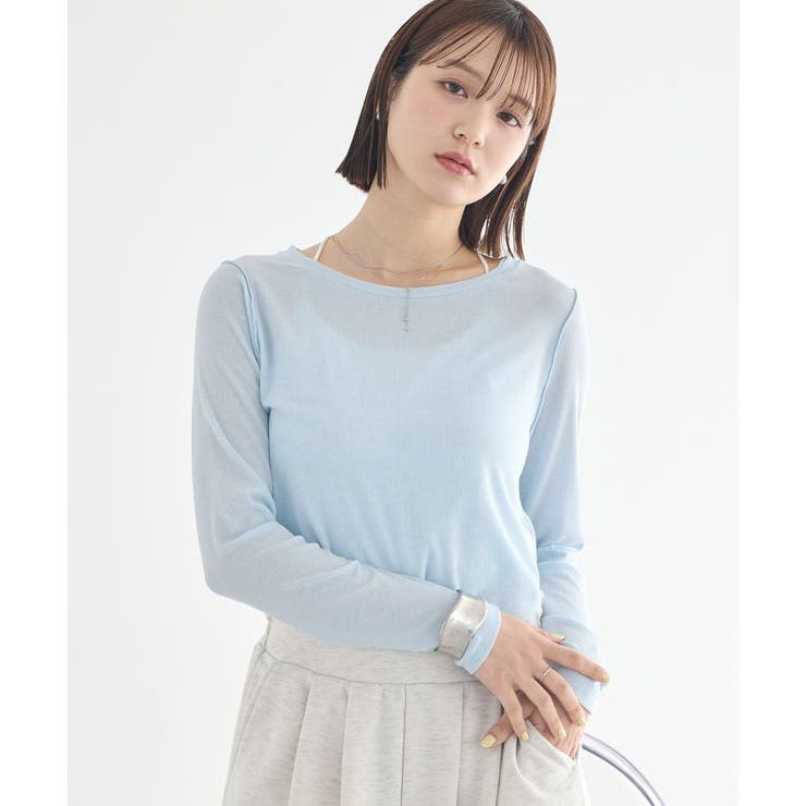 ライトブルー | 微シアーメロープルオーバー | earth music&ecology 