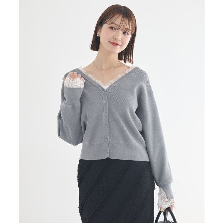 レーストリムカーディガン | earth music&ecology  | 詳細画像18 