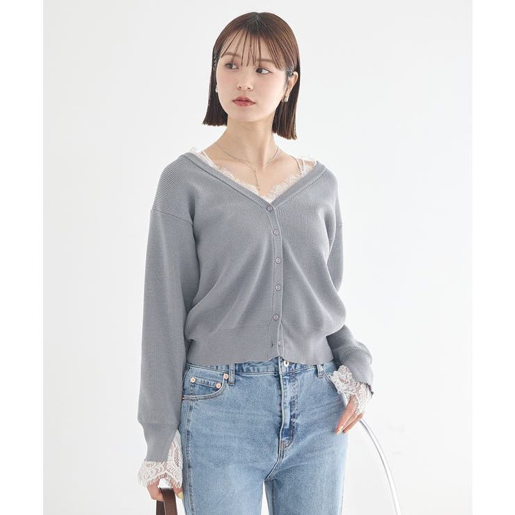 レーストリムカーディガン | earth music&ecology  | 詳細画像25 