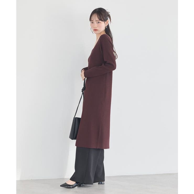 Vネックニットワンピース | earth music&ecology  | 詳細画像4 