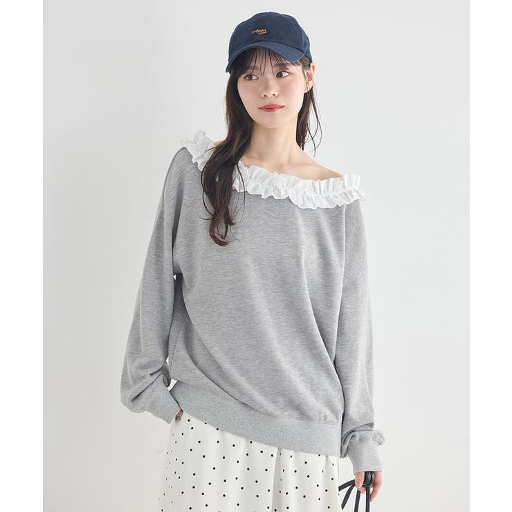 フリルオフショルウラケスウェット | earth music&ecology  | 詳細画像2 