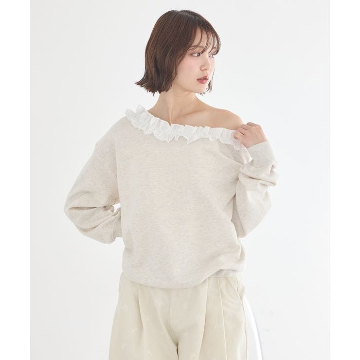 フリルオフショルウラケスウェット | earth music&ecology  | 詳細画像10 