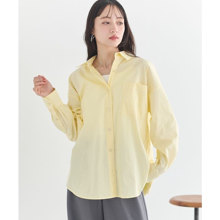 ライトイエロー | バックツイストオーバーシャツ | earth music&ecology 