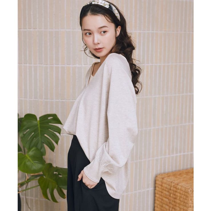 ディープVネックプルオーバー | earth music&ecology  | 詳細画像2 