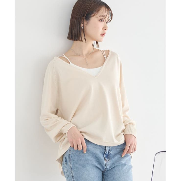 アイボリー | ディープVネックプルオーバー | earth music&ecology 