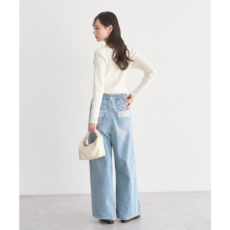 レーストリムリブニットプルオーバー | earth music&ecology  | 詳細画像13 