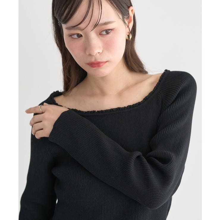 レーストリムリブニットプルオーバー | earth music&ecology  | 詳細画像19 