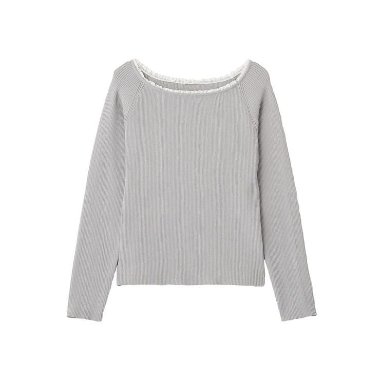 レーストリムリブニットプルオーバー | earth music&ecology  | 詳細画像28 