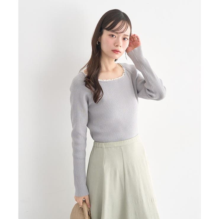 レーストリムリブニットプルオーバー | earth music&ecology  | 詳細画像5 